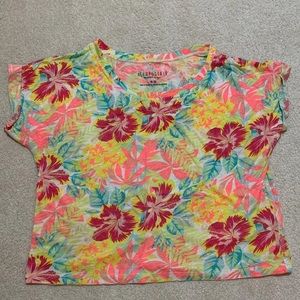 Neon tropical crop top